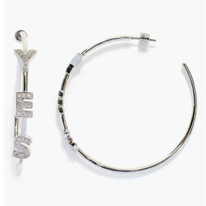 'Yes' Cubic Zirconia Hoop Earrings